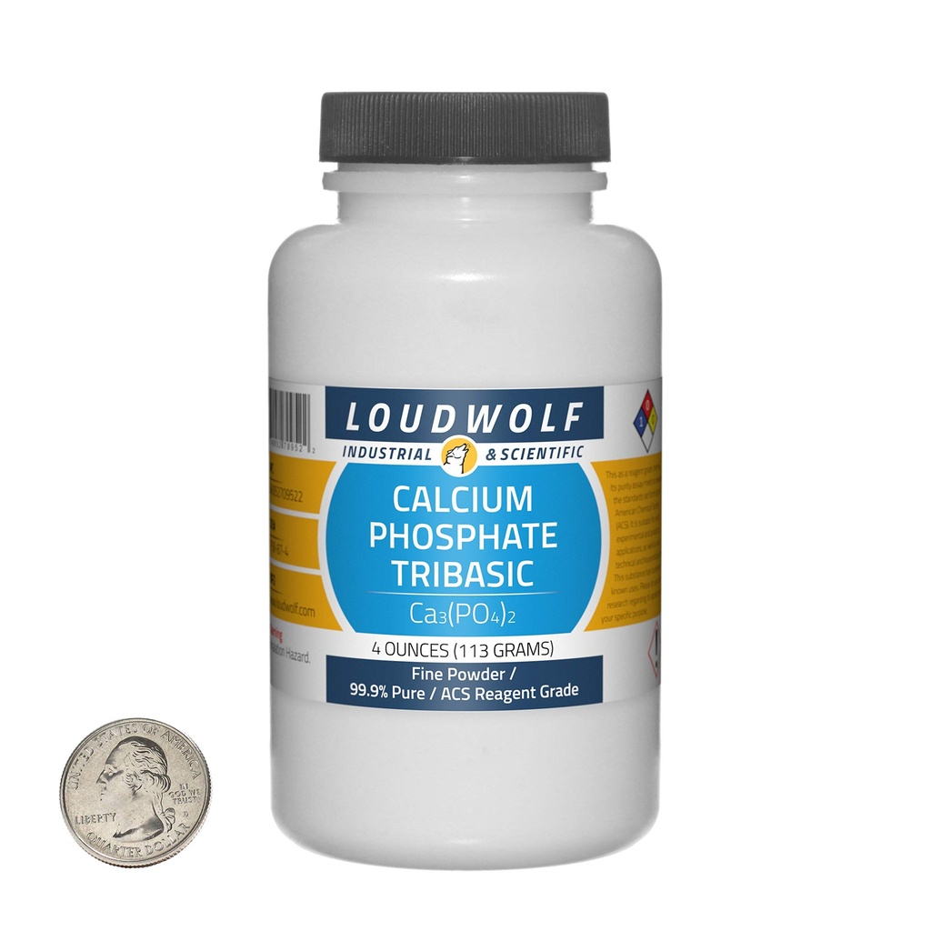 Calcium Phosphate Tribasic / 4 Ounce Bottle / 99.9% Pure ACS Reagent Grade/Fine Powder