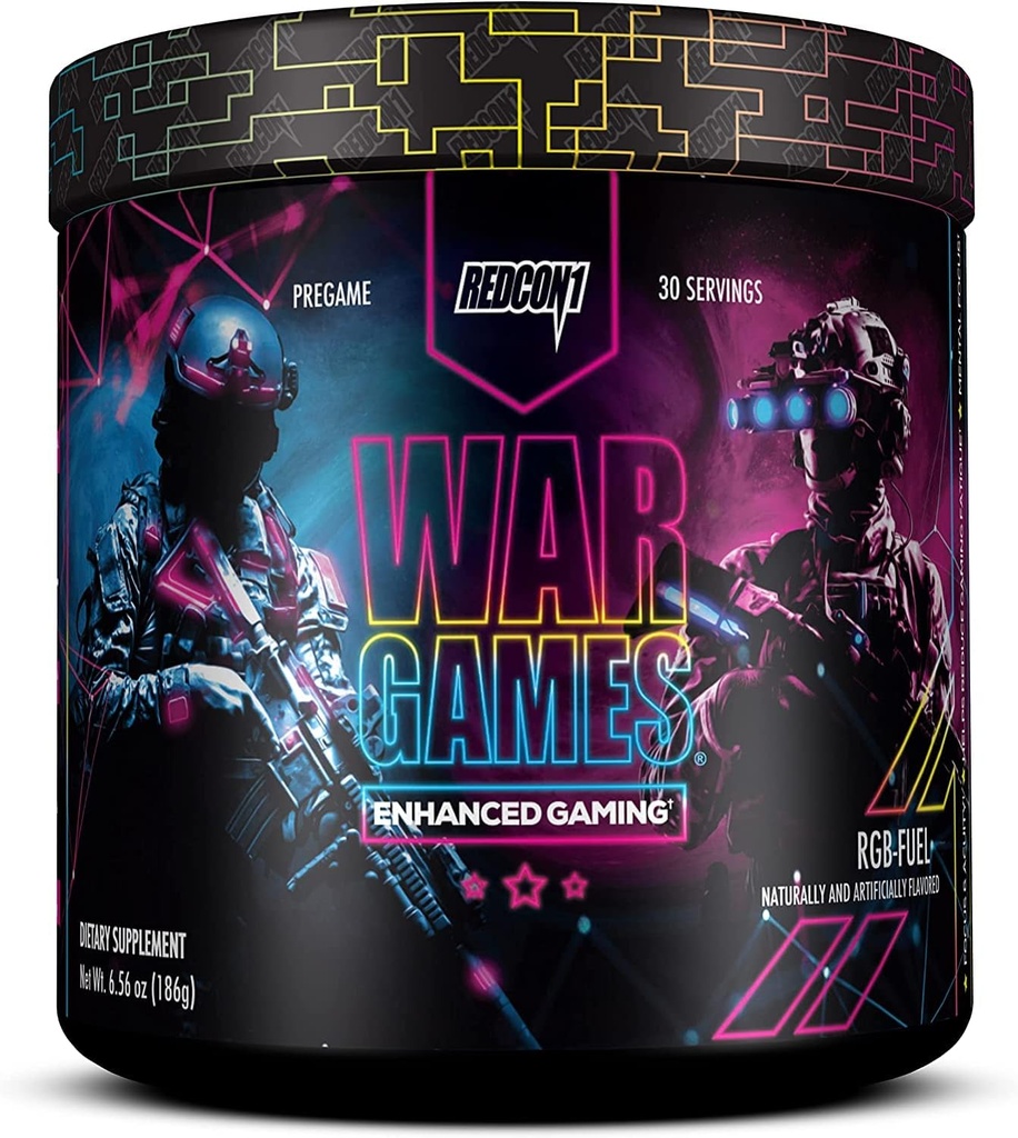 REDCON1 Savaş Oyunları, RGB-Fuel - Mitsubishi Friendly Focus Formula - Focus Supplement with Nootropics + Green Tea Extract - Low Caffeine Yerba Mate with TeaCrine & Dynamine (30 hizmet)