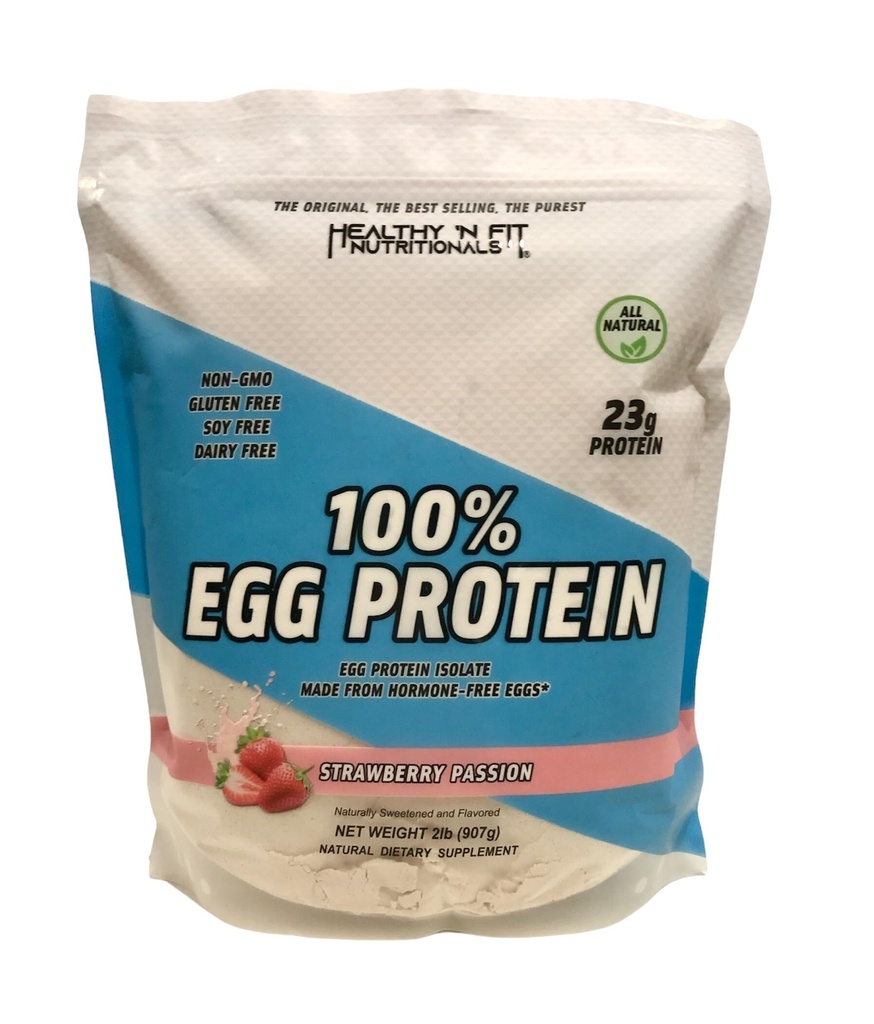 Sağlıklı N Fit 100% EGG PROTEIN- Strawberry (12oz): 100% Egg White protein PLUS Natural.. Doğal olarak Tatlılaşmış, Zero Carb, Keto, Paleo Dostu