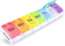 AUVON Haftalık Pill Organizer Arthritis Friendly, BPA Free Travel 7 Day Pill Box Case with Spring Open Design and Large Karşılaştırmatment to Holds, Cod Liver Oil, Supplements and Drugs