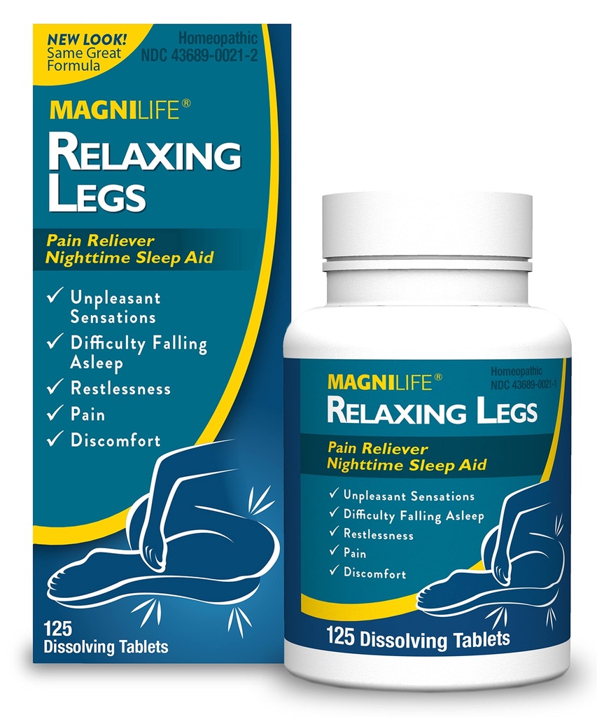 MagniLife Relaxing Legs, Restless Legs, Natural Sleep Aid and Pain Reliever, Calms Jerks, Restlessness, and Discomfort - 125 Quick Dissolve Tabletleri