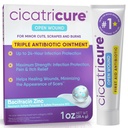 Cicatricure Triple Antibiyotik Ointment with Pain Relief, Bacitracin Antibiyotik Ointment & Cream for Desert Care, healing Ointment for Cuts, Burns, Insect Bites, First Aid Materials Essential, 1 oz