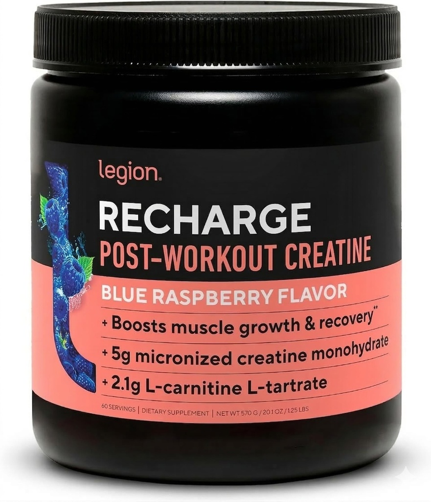 LEGION Recharge Post Workout Supplement - All Natural Muscle Builder & Recovery Drink with Micronized Tinatine Monohidrat Natural Sweetized & Flavored (Unflavored, 30 Hizmet)