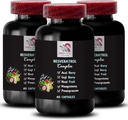 Berry Faydaları - RESVERATROL COMLEX - Daily Support, Acai Berry Energy, Cut Berry Power, Grape Skin Boost, Hydration Factor, Elderberry Strength, Beslenme Desteği 3 Şişe 180 Capsules