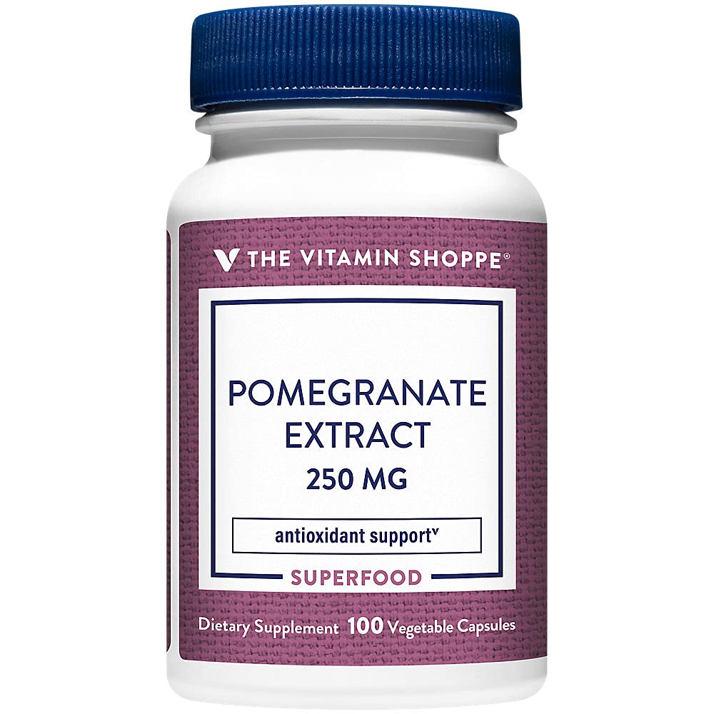 Shoppe Pomegranate Ekstraksiyon 250MG, Hücre Sağlığını Destekleyen Antioksi, Superfood (100 Veggie Capsules)