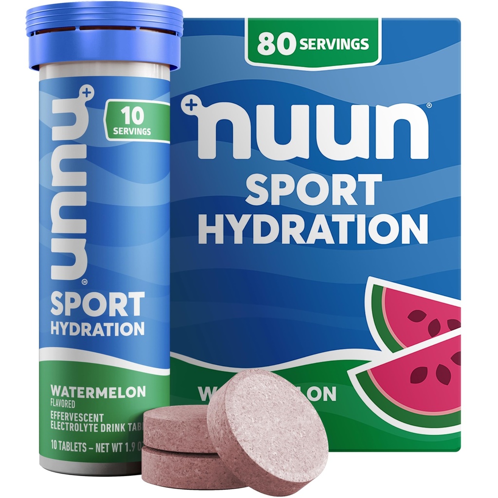 Nuun Sport Electrolyte Tabletleri, Magnezyum, Pyum, Chloride & sodyum, Gluten Free & Vegan, Watermelon, 8 Pack (80 Hizmet Toplamı)