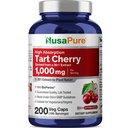 NusaPure Organik Tart Cherry 20:1 Ekstraksiyon, 1000 mg 20.000 mg 200 Veggie Caps (Vegan, Non-GMO) Bioperine