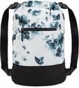 Flex Cinch Drawstring Gym Bag for Women with Graphic Designs | Durable Lightweight Gym Cinch Bags | Great for Gym Bag, Traveling, and Overnights | Teal - Flowers