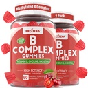 B Kompleksi Gummies, Vegan Vitamin B Gummies with 2000 mcg Torch B12, Metil Folate | Plus Choline + Inositol, C + çinko for Supports Energy, Mood, Immune, Health, Skin - 120 Cts