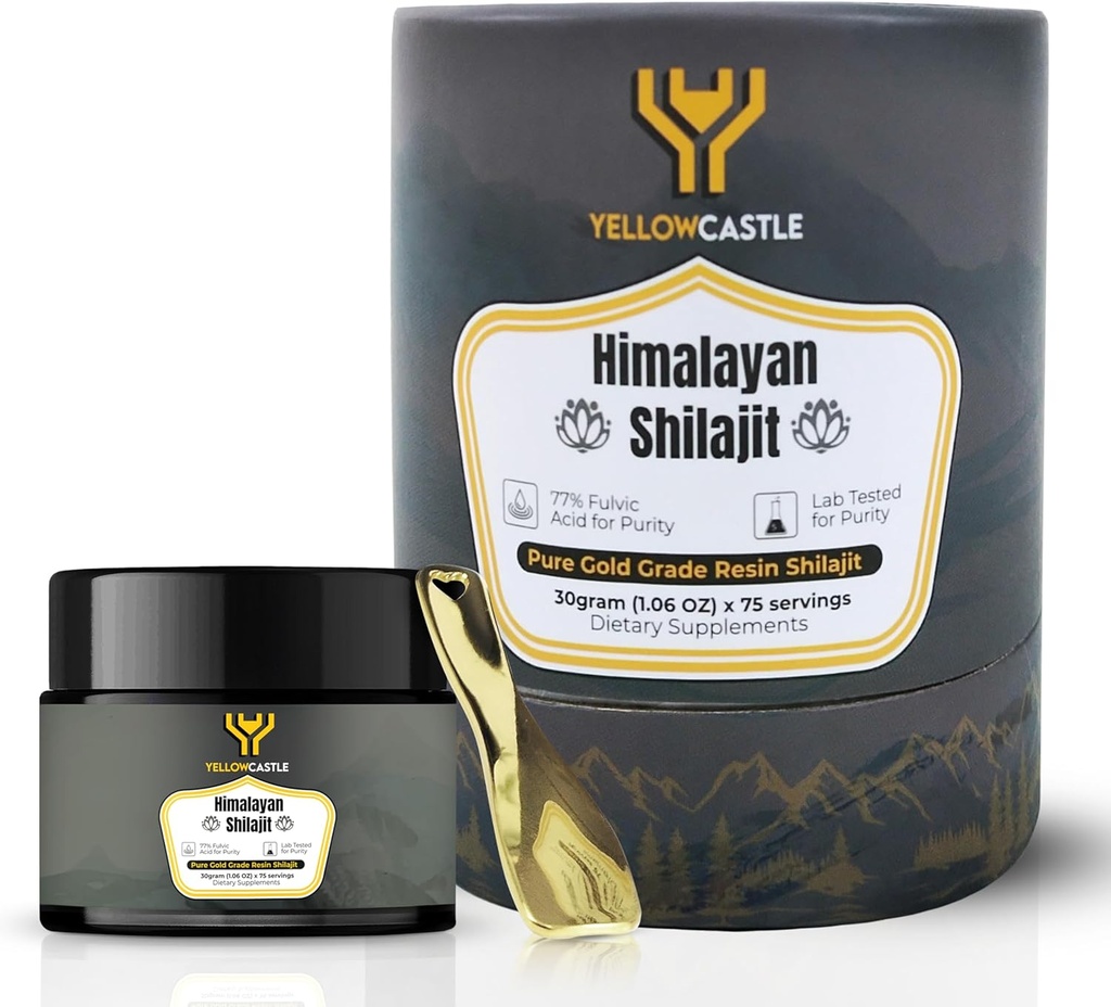 Himalaya Shilajit Giyim | Erkekler ve Kadınlar için Yüksek Potency Pure Shilajit - 85+ Trace Minerals, %75+ Fulvic Acid Energy Boost, Immune Support, 75 Laboratuvar Test Raporu ile Organik Tekstil, 400 mg