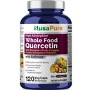 NusaPure Quercetin with Bromelain 500 mg |120 Veggie Caps | 43 Meyve Veggiej Herbs Enzyme Probiyotiki | Non-GMO, Vegan, Bioperine