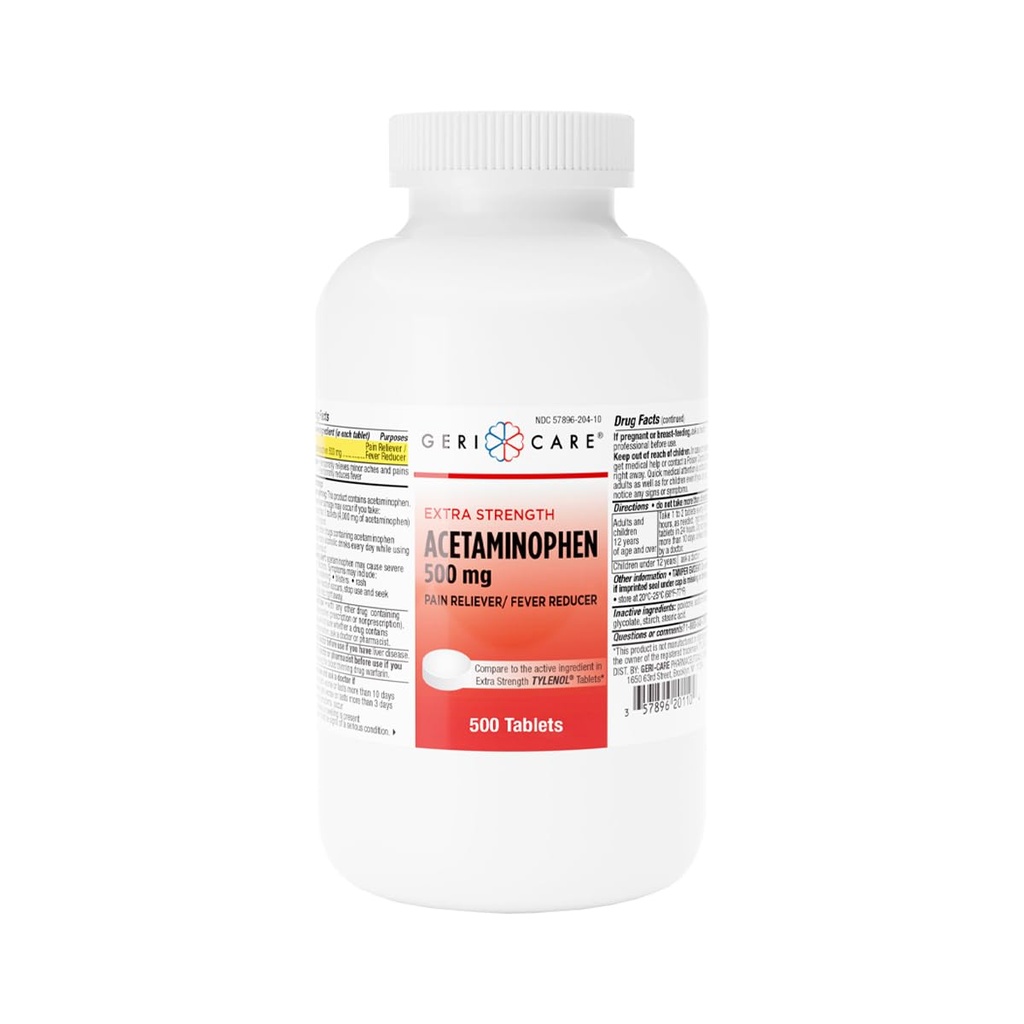 BackCare Ekstra Güçlü Acetaminophen Ağrı Ölçüm Tabletleri, Güçlü 500 mg Tablet | Ortak, Kas, Arthritis, Back Pain Relief, 500 Count (en 1)