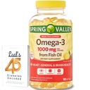 Spring Valley Omega-3 Fish Oil Soft Gels, 1000 mg, 180 Kont, Diyet Tamam, Omega-3 Fatty Acids Sche with Lual's 45 Diabetes Decoded