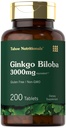 Carlyle Ginkgo Biloba 3000 mg | 200 Vejetaryen Tabletler | Ekstra Kuvvet | Non-GMO, Gluten Freen Formula | Tahoe Beslenme