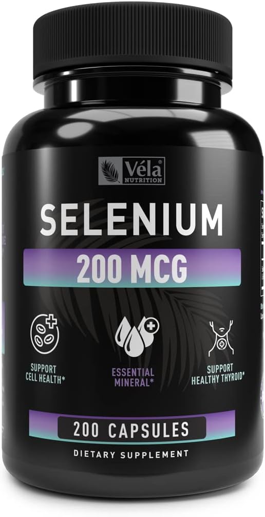 Selenium Capsule Supplement | 200mcg | Sağlıklı Antioksi, Immune, Reproductive,and Yourroid Health* | Non-GMO, 3rd Parti Test Edildi | 200 Capsules