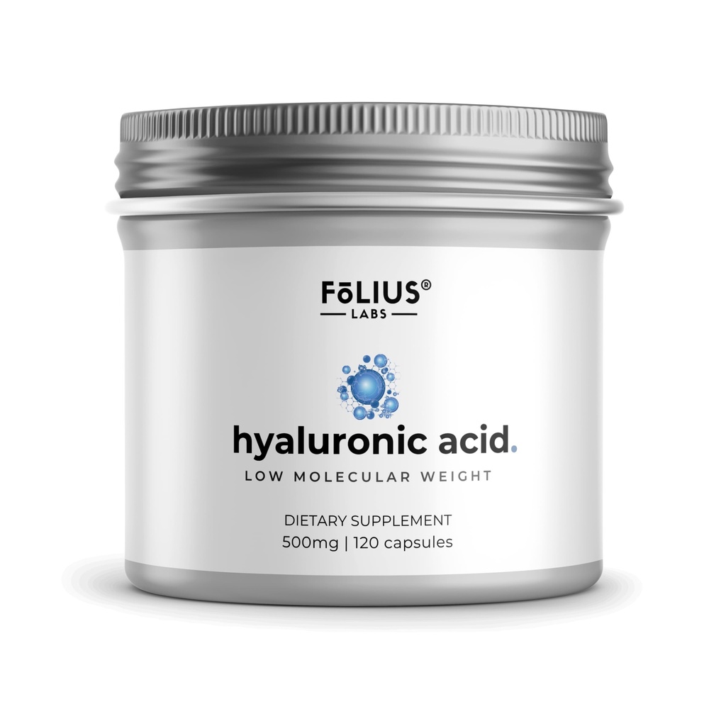 FOLIUS LABS Clean Label Ultra High Purity Hyaluronic Acid Capsules 500mg