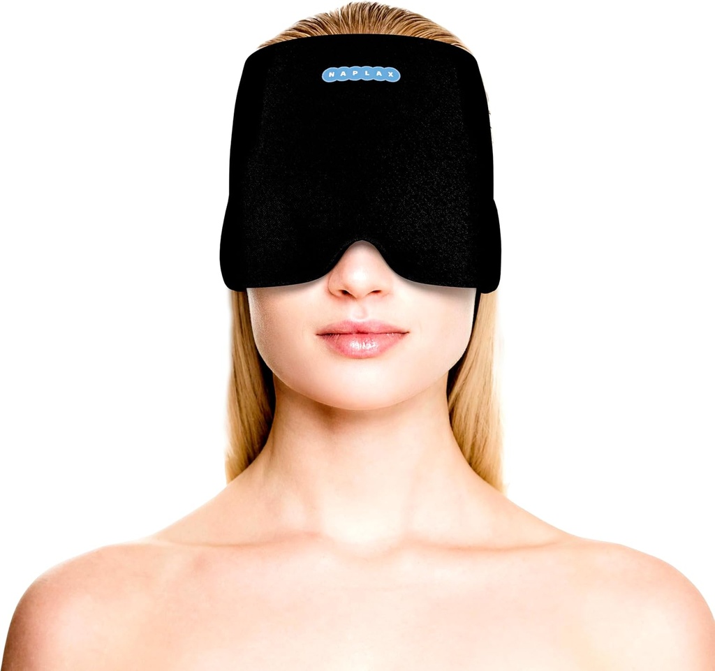 Migraine ve Headache Relief Cap - Migraines, Headaches, Stres Yardımı ve Daha Fazlası - Bir Boyut En - Siyah ve Soğuk Terapi