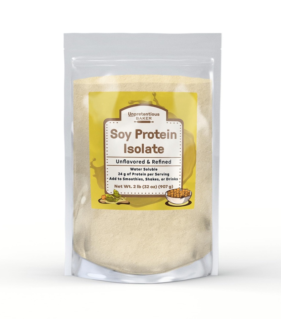 Unpretentious Baker Soy proteini (2 lb), Protein ve Demir, Smoothies, Shakes