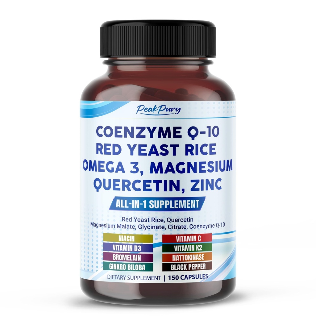 Coenzyme Q-10 Red Yeast Rice Quercetin Magnezyum Malate, Glycinate, Citrate - ABD'de Made in USA