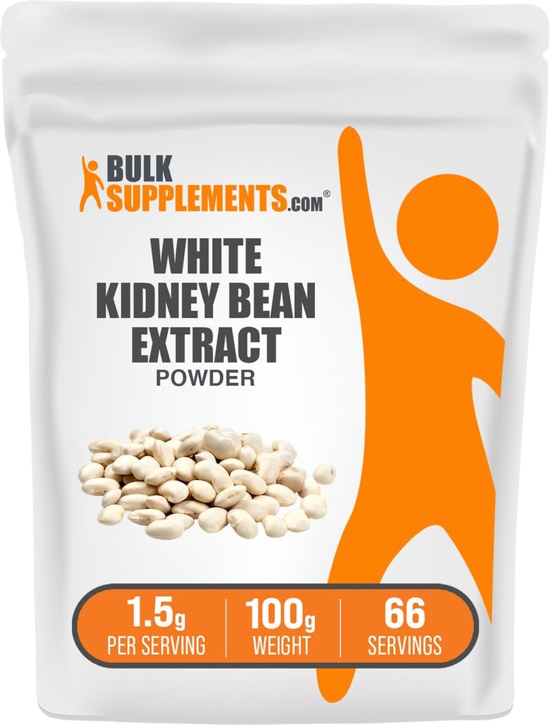 BulkSupplements.com White Kidney Bean Toz - White Kidney Bean Toz - Herbal Supplement - Gluten Free, 1.5g hizmet başına, 100g (3.5 oz) (Pazar 1)