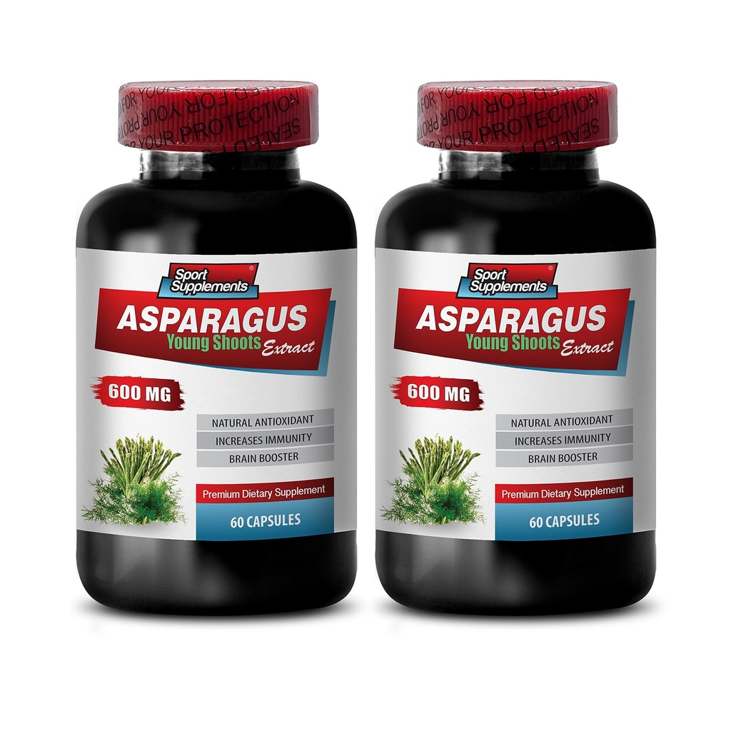 Diuretic Pills - Asparagus 600 MG - Genç Acılar - Premium Diyet Tamam - Deri için antioksidan Supplement - Asparagus Ekstraksiyon, antioksidan Supplement, Asparagus Pills - 2B 120 Capsules