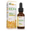 Vegan Liquid Drops Vitamin D3 K2 (MK7) -% 100 Bitki Temelli Sıvı Vitamin D Max Abors için Piramit Yağı ile Geliştirildi - 1 Hizmet = 1000 İIT D3 ve 200 mcg VIT K2