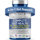 4-in-1 Gut Health Support – Prebiyotiks + Probiyotiks + Postbiyotiks + Digestive Enzymes – DE111 Spore Probiyotik for Digestive Support & Bloating – Non-GMO, Made in USA – 60 Veggie Capsules