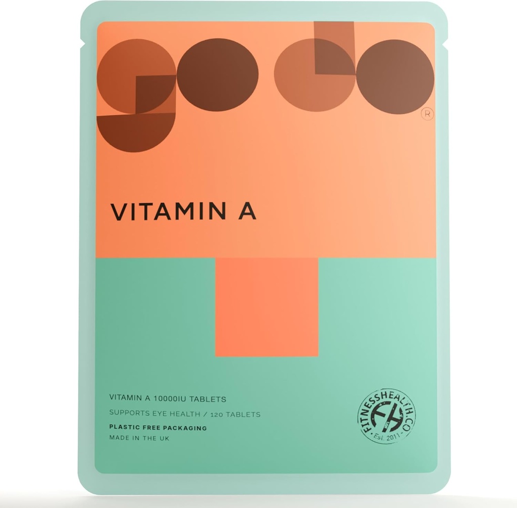 Fitness Health Vitamin A 10000IU 120 Tablet - Sağlıklı Cilt, Vizyon Desteği Tamam - Kalite Beslenme Sağlıklı Mood - Vegan ve Vejetaryenler için Uygun - Penyclable Paketleme
