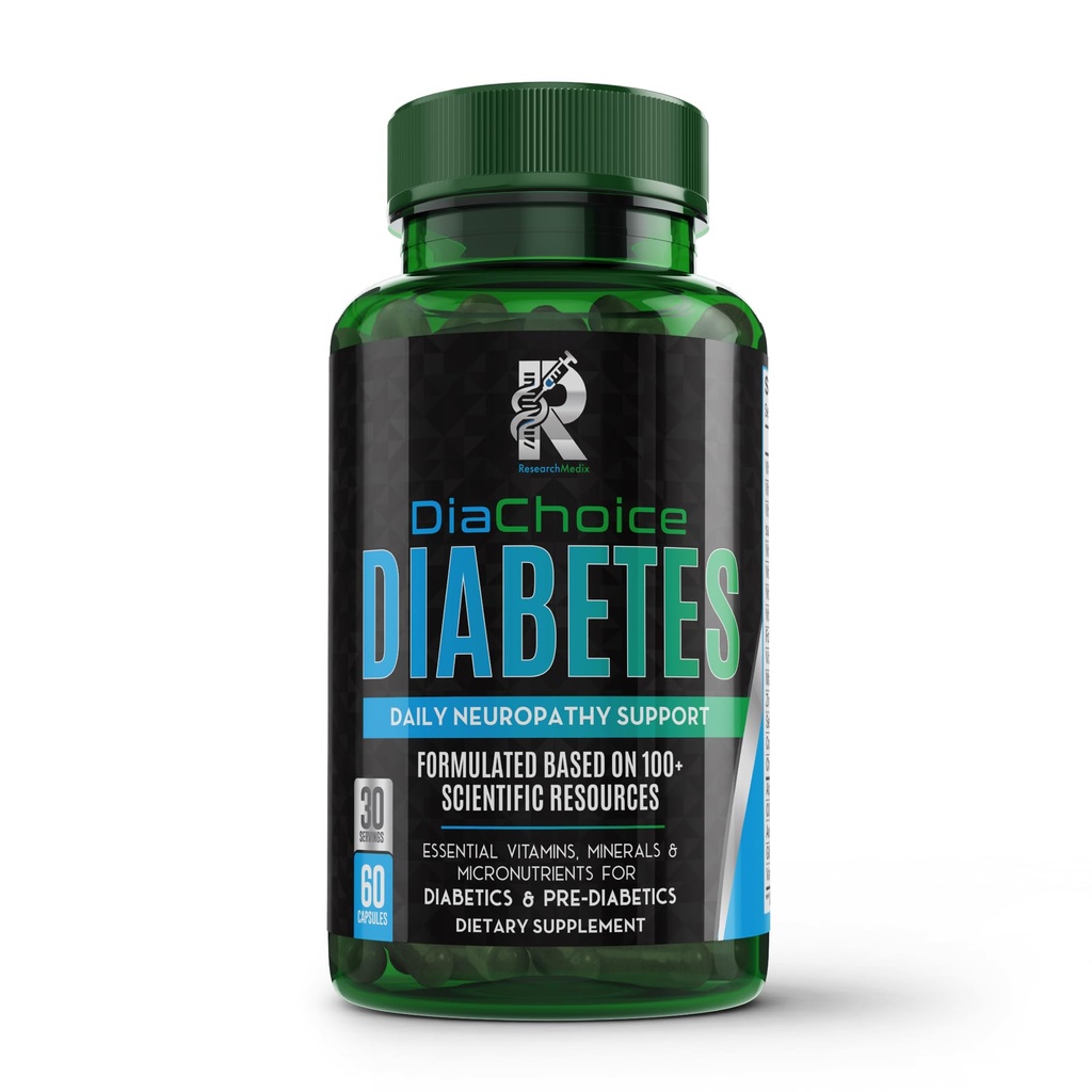 DiaChoice Neuropati Alfa Lipoic Acid 600 mg ile destek, Fortify Nerve Health & Support Sağlıklı Nerve Function, ALA, Co Q10, Magnezyum, çinko, B6, B3, B2, B1, D, C, E & 5 daha fazla