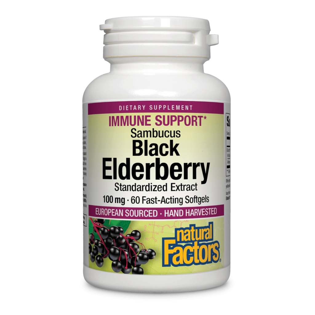 Doğal Faktörler Black Elderberry, 100 mg, 60 Hızlı Teklif