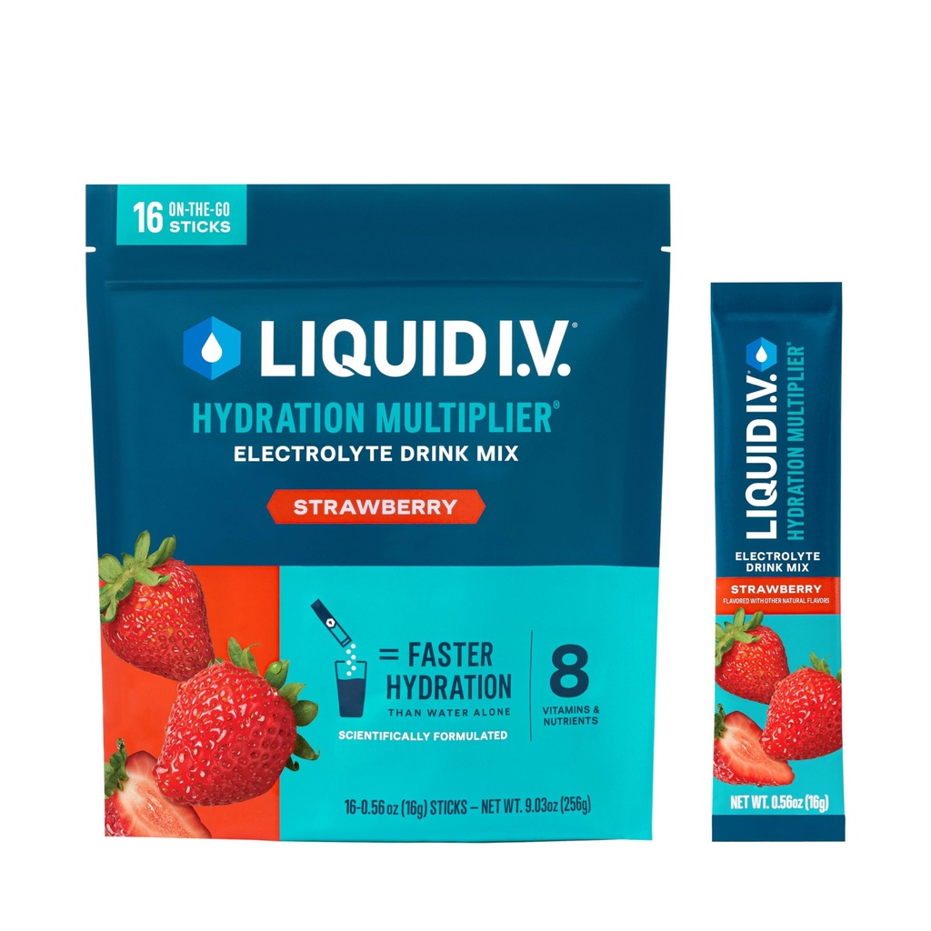 Sıvı I.V.® Hydration Multiplier - Strawberry | Elektrolyte Toz İç Mix | 1 Pack (16 hizmet)