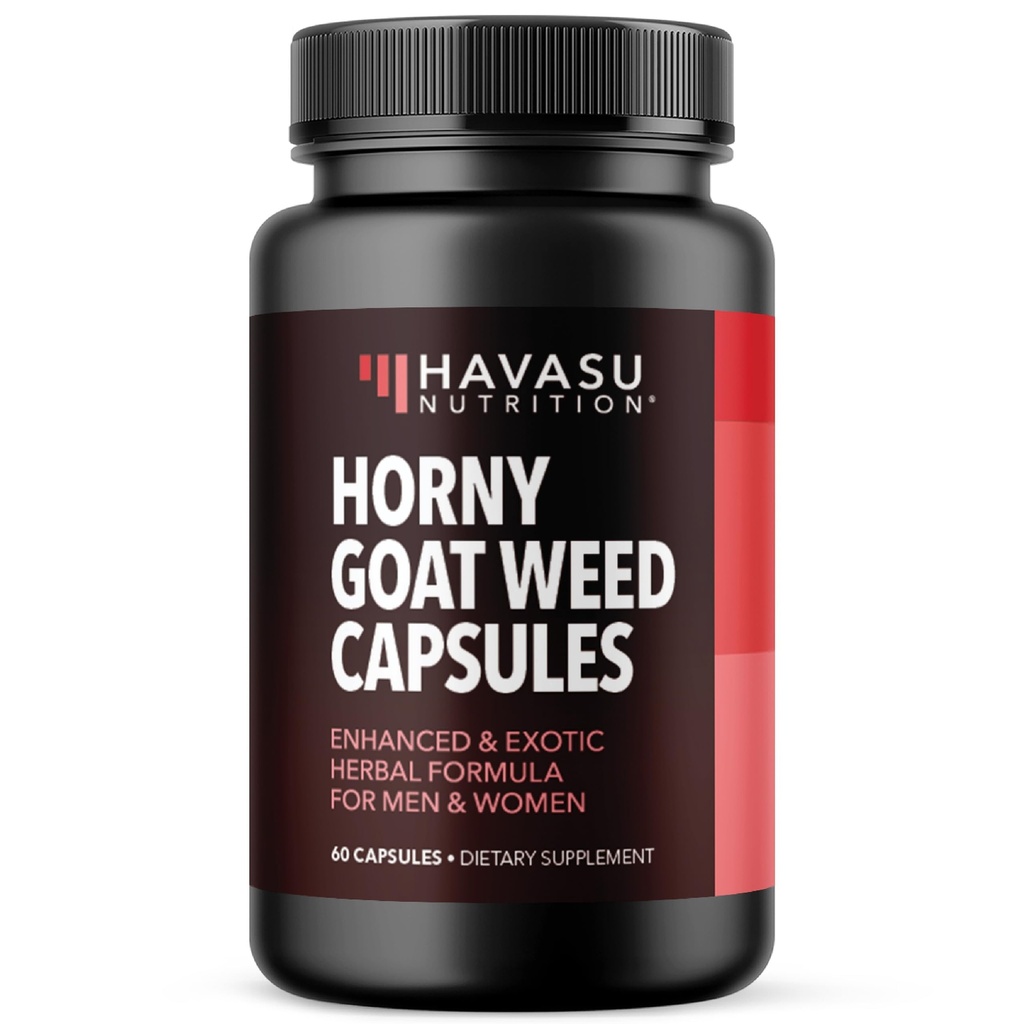 Horny Goat Weed Capsules for Men & Women - Extra Strength Performance & Energy Support with Tongkat Ali, Muira Puama, and Saw Palmetto - 1 Month Supply Herbal Supplement for Increased Endurance