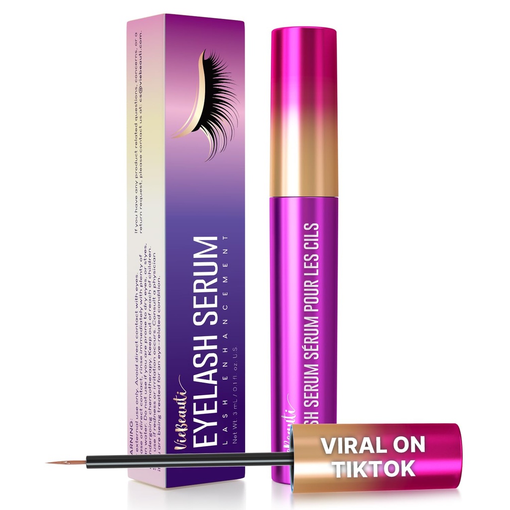 VieBeauti Premium Eyelash Büyüme Serum: Lash Enhancing Serum with Advanced Formula to Boost Longer Fuller and Cruelty-Free for Hassas Gözler 3mL 3Month Supply