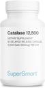 Supersmart - Catalase 500 mg per Day (12500 CatU) - Natural Enzyme - Anti Gray Saç Supplement | Non-GMO & Gluten Free - 60 Gecikmiş Serbest Çıkış Kapsülleri