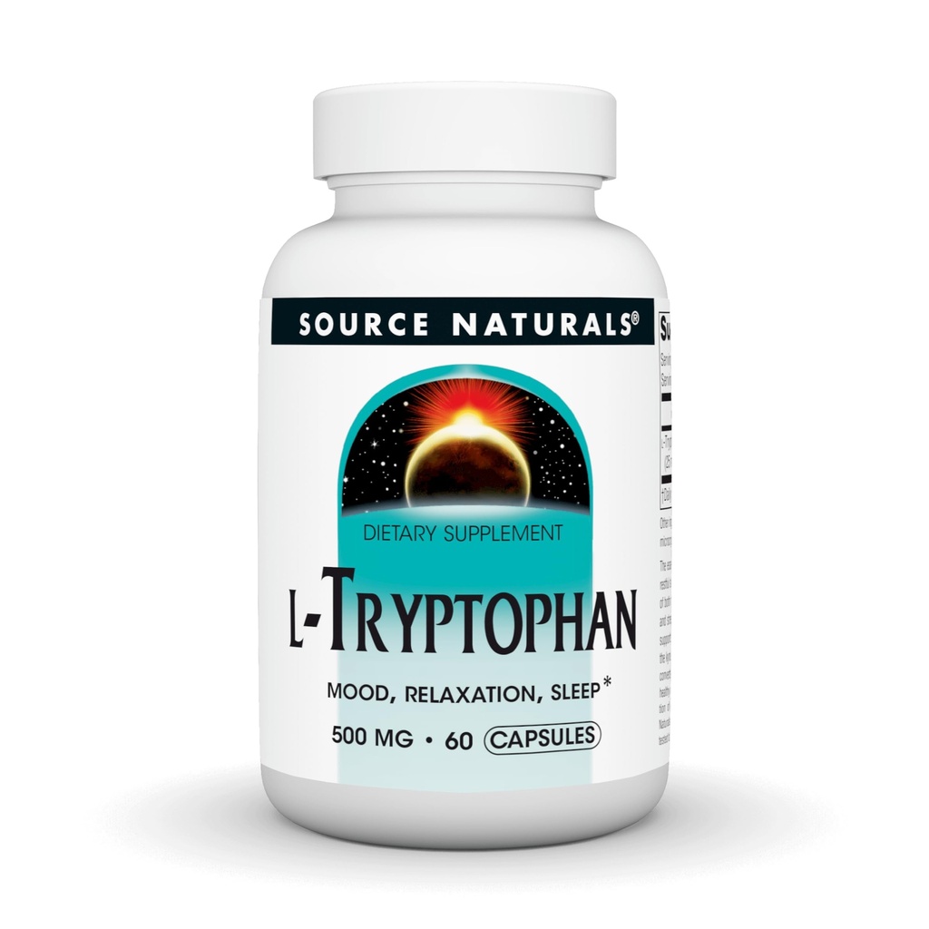 Kaynak Naturals L-Tryptophan, Mood, Relaxation ve Sleep*, 500 mg - 60 Capsules