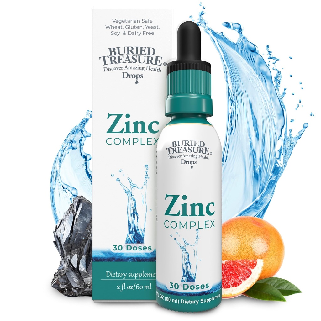 Buried Treasure Çinko Kompleksi - 30 Hizmet, 2 fl oz, Verimli ve Biyo kullanılabilir Ionic çinko Supplement