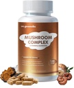 Mushroom Kompleksi Tamam 2600 mg, 120 Capsules - 10 Mushrooms - Reishi, Lions Mane, Cordyceps, Chaga, Türkiye Tail, Maitake, Shiitake, Oyster Nootropic Kompleksi - Beyin, Enerji, Focus Pills