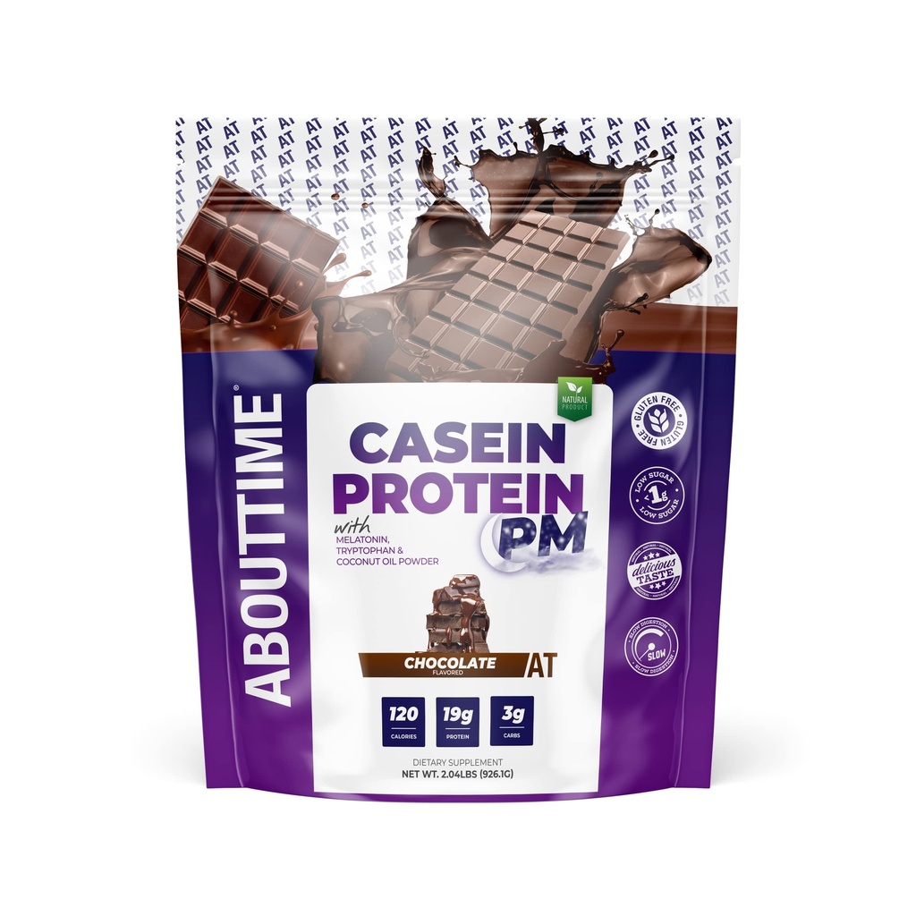 Time Casein protein Chocolate, 19g protein, Nighttime Recovery Formula, No Yapay Sweeteners, No Büyüme Hormonları