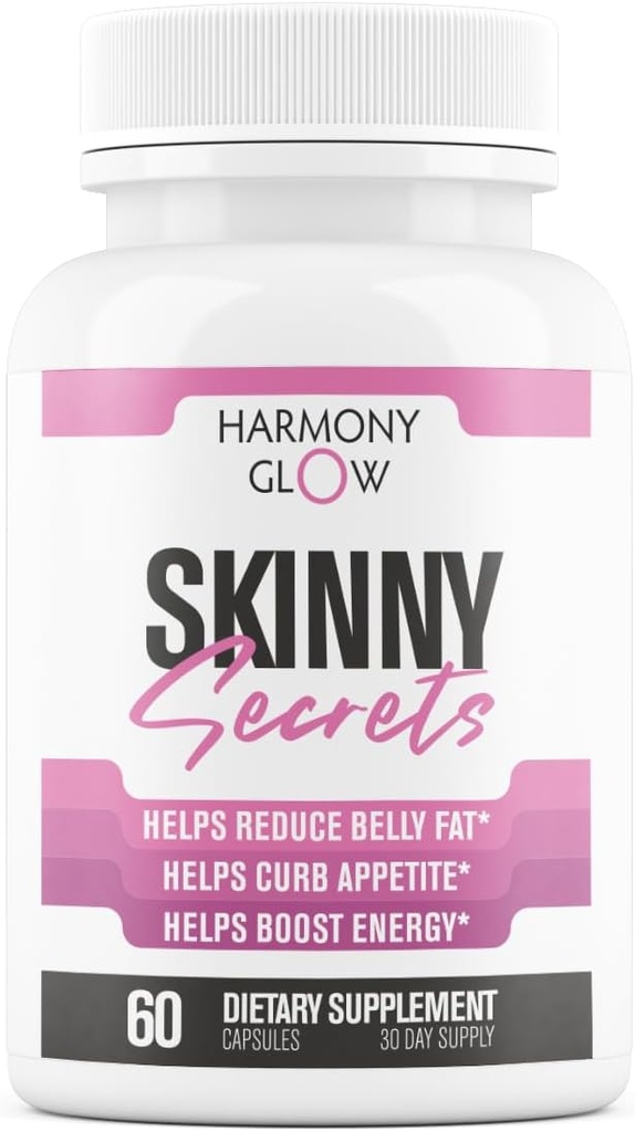 Skinny Sırları - Kadınlar için En İyi YENİ Kilo Kayıp Pilleri | Appetite Suppressant, Belly Fat Burner, Carb Blocker + 6 Etkili Güçlü Malzemeler | Doğal & Güvenli 3rd Parti Test Edildi - 60 Capsules