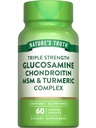 Doğanın Gerçek Glucosamine Chondroitin MSM Kompleksi | 60 Caplets | Turmeric | Triple Strength Formula | Non-GMO ve Gluten Free Supplement Supplement