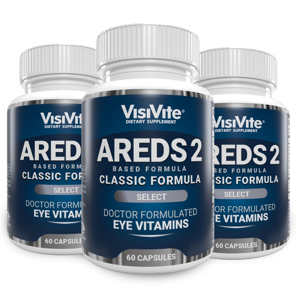 AREDS 2 Macular Destek için Göz Vitaminleri Seç - Zeaxanthin Plus Lutein Macular Supplement - Premium Macular Health Formula - Eye Supplements - 60 Capsules - (Paket 3)
