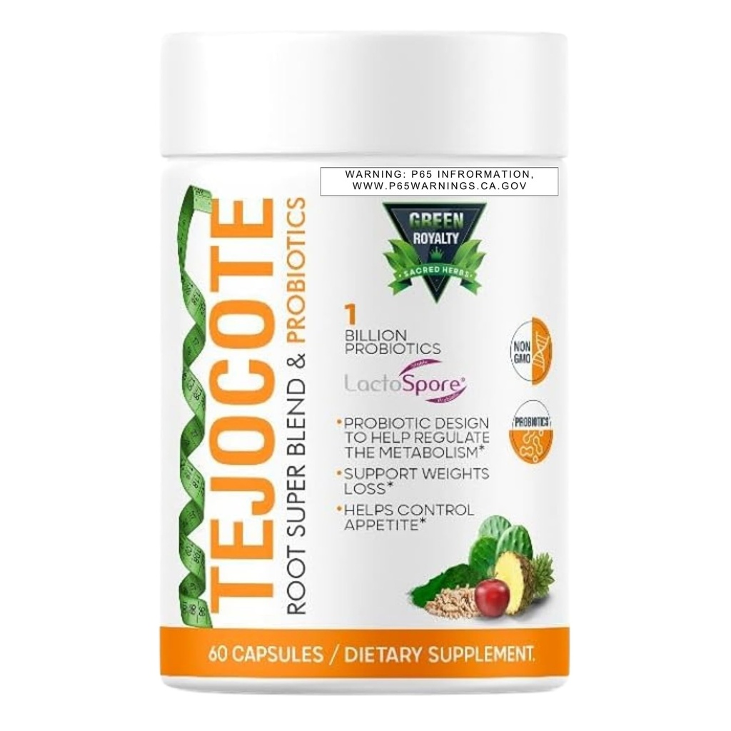 TEJOCOTE Root Super Mix & PROBIOTICS (60Cap) Kilo kaybı Premium Diyetsel Tamam | 1 Milyar PROBIOTICS | Destek Kilo kaybı | Yardımlar Control Appetite - 2 Ay Supply