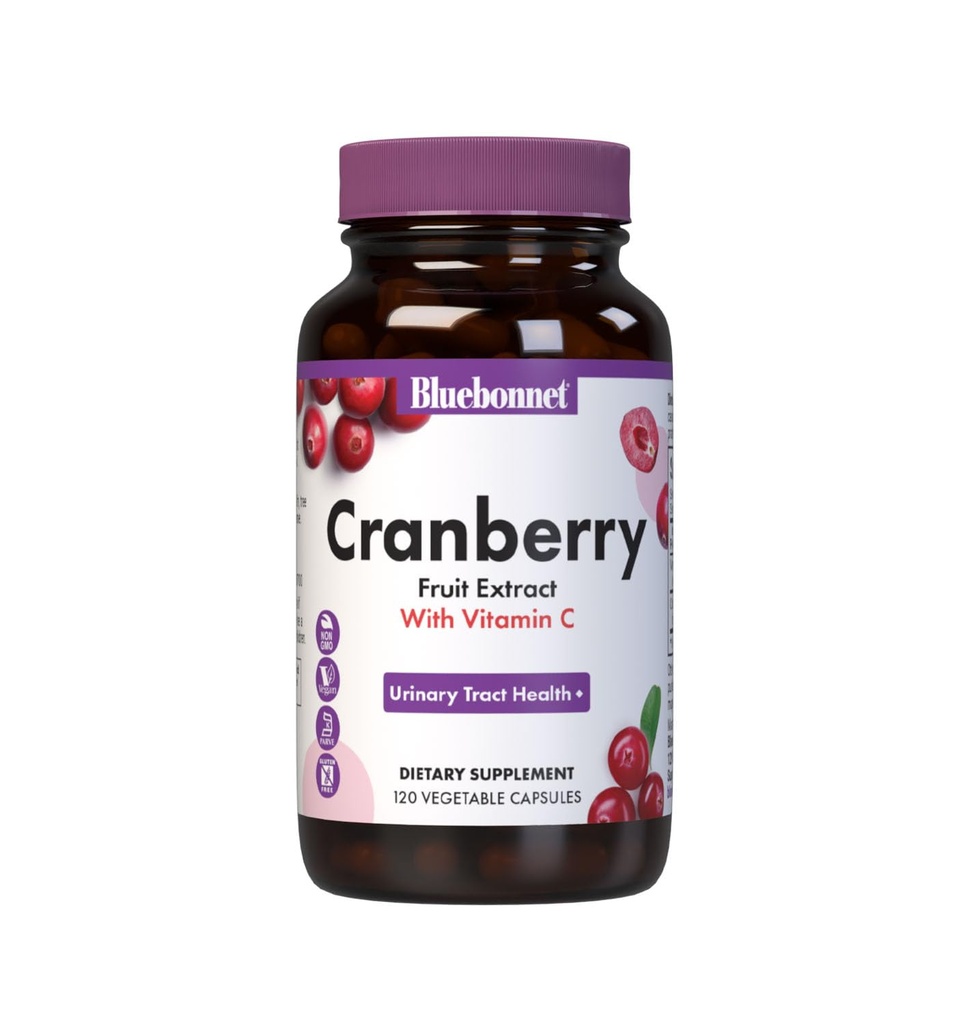 Bluebonnet Beslenme Cranberry Meyvesi, Urinary Tract Support*, Non-GMO, Kosher-Cerated, Vegan, Gluten-Free, Soy-Free, Dairy-Free, 60 Sebze Capsules, 60 Hizmetler