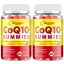 PQ10 Gummies with PQ - 400 MG Coenzyme Q10 Yüksek Potency, Ayurvedic Herbs, Adaptojenik Mushroom Mix & Probiyotiks for Heart, Brain, Energy, Immunity, Cherry Flavor, 120 Vegan Gummies