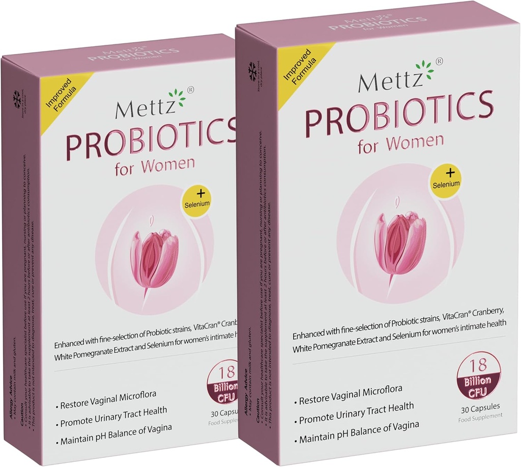 Kadın pH Dengesi için Letobacillus Probiyotik & Cranberry, White Pomegranate, Women's Vaginal Health Supplement, Sağlıklı Vaginal Odor & Vaginal Flora, 30Ct (Pack of 2)