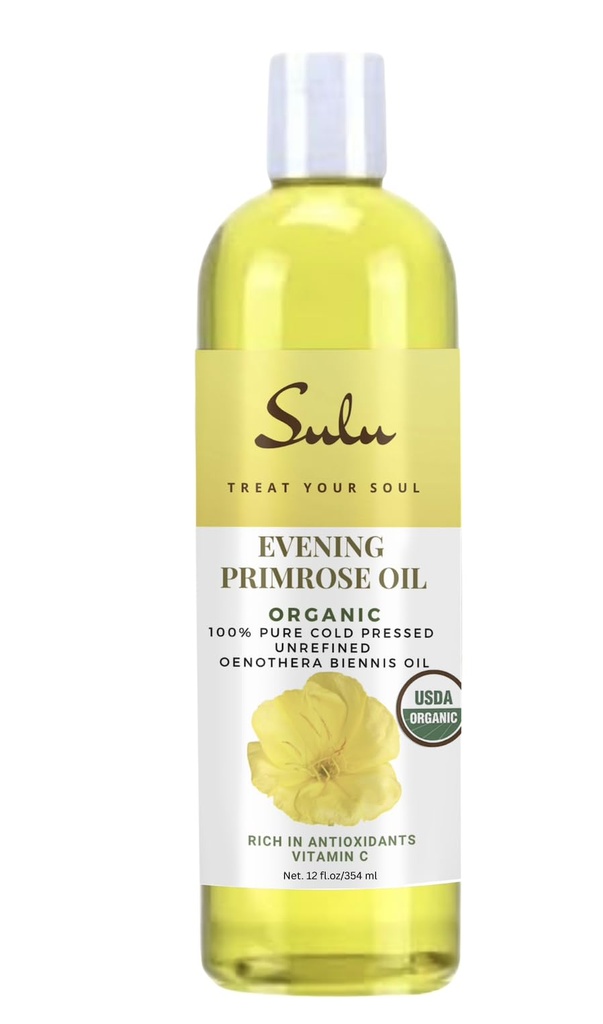 100% Saf Organik All Natural Eveningrose Oil 12% GLA (12 oz)