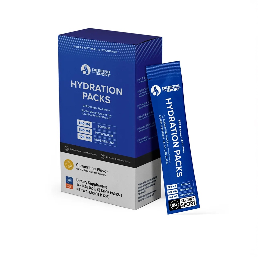 Spor Hydration Packs için tasarımlar - Zero Sugar Electrolyte Drink Mix - With D-Ribose, Essential Minerals & Vitamin C - NSF sertifikalı Sport - Athletic Hydration Toz - Clementine Flavor - 14 Packets