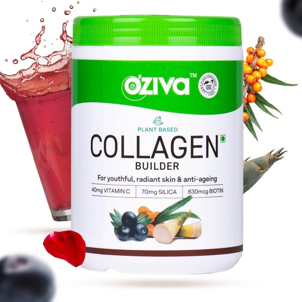 Kavir Plant Based Collagen Builder for Glowing & Youthful Skin | Collagen Powder for Women & Men | with Biotin, Silica & Vitamin C (Collagen Classic, Pack of 1)