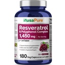NusaPure Resveratrol & Polyfen 1450 mg 180 Vejetaryen Caps (Non-GMO, Vegan) C vitamini