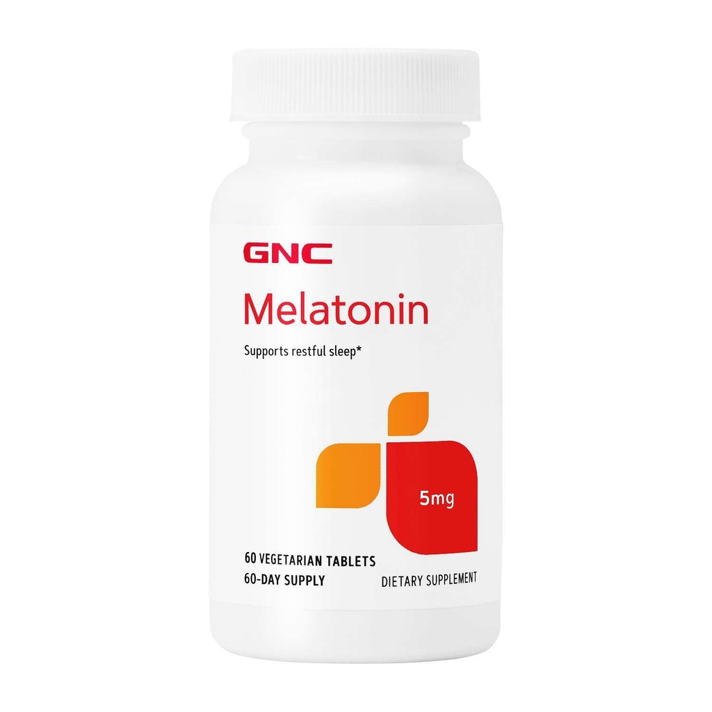 GNC Melatonin 5 mg, Destekler Restful Sleep, 60 Tablet